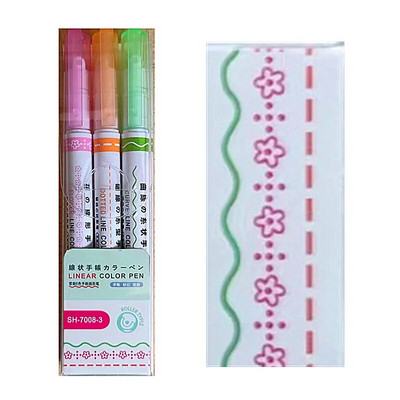 Kawaii radošās līknes marķieris, piespiežot mežģīņu koriģēšanas lentu, jauks dekors ar raksturīgām piezīmēm Rokas konta marķieris