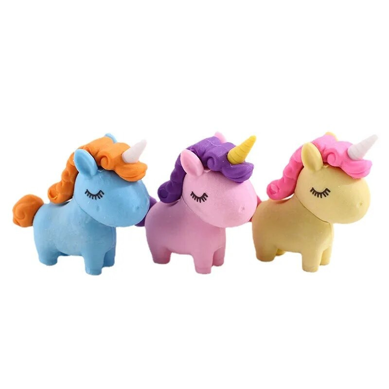 3 τεμ/παρτίδα Παιδικό σχολικό καουτσούκ Παιδικά σχολικά αξεσουάρ Χαριτωμένα πόνυ γόμες για παιδιά φτηνά χαρτικά Kawaii