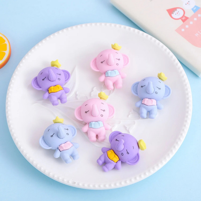 3 τεμαχίων Cartoon Kawaii Candy Colored Elephant Rubber Eraser Νεωτερική επιστολή