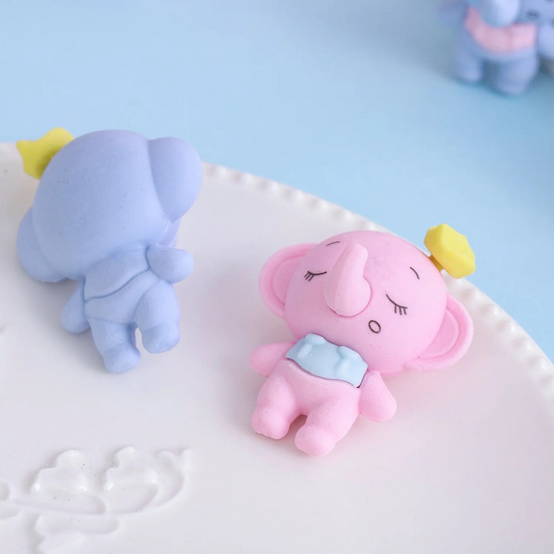 3 τεμαχίων Cartoon Kawaii Candy Colored Elephant Rubber Eraser Νεωτερική επιστολή