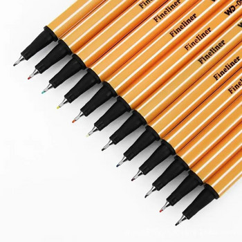 12 цвята Fineliner Set Drawing Pen 0,4 mm Liner Pens Маркер за скици Tiralineas Tekenen Маркери за надписи Pennarelli Dessin