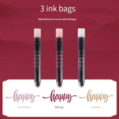 3 vnt / rinkinys Retro spalvų žymekliai Piešimo tiesus skystas teptukas Vintage akvarelinis rašiklis kaligrafijai tapybai meno reikmenys