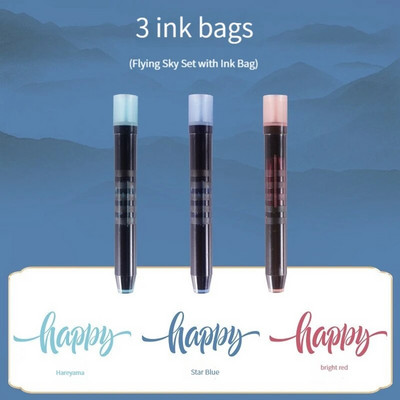 3 vnt / rinkinys Retro spalvų žymekliai Piešimo tiesus skystas teptukas Vintage akvarelinis rašiklis kaligrafijai tapybai meno reikmenys