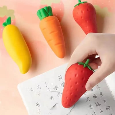 1 τεμ Lovely Fruit Pencil Eraser Catoon Strawberry Mango Carrot Rubber Erasers Φοιτητικά Γραφικά Σχολικά Είδη γραφείου Δώρα