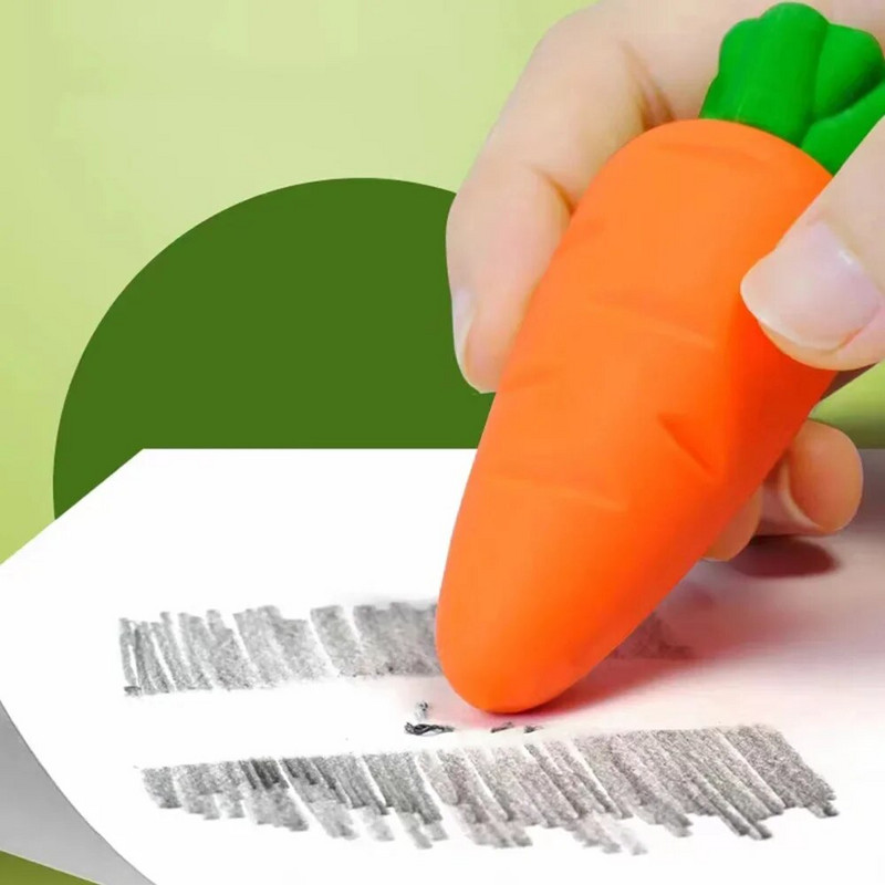 1Gb. Jauks augļu zīmuļu dzēšgumija karikatūra zemeņu mango burkānu gumijas dzēšgumijas studentu kancelejas preces, skolas biroja piederumi, dāvanas