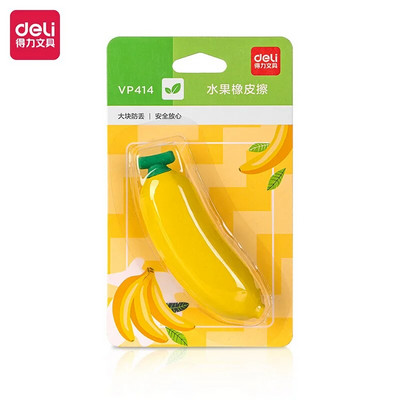 Deli 1 gab Big Eraser Creative Fruit Design Kawaii Soft Eraser 3 krāsu zīmuļu dzēšgumija skolas rakstīšanas labošanas piederumiem