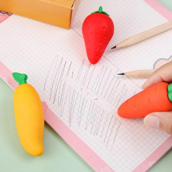Анимационни плодове Гумени гуми Правоъгълни цветни меки моливи Гуми Инструмент за корекция Сладки канцеларски материали Ученически пособия