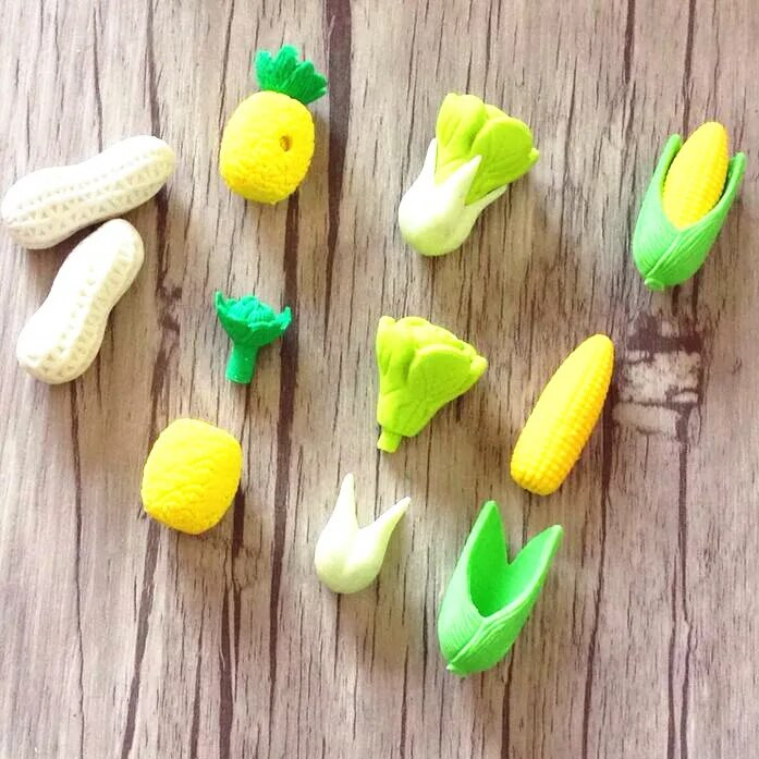 2 vnt./stal. Šviežių daržovių vaisių dizainas Netoksiškas trintukas Kawaii Studentų dovanų prizas Vaikų mokymosi žaislai biuro mokykliniai reikmenys