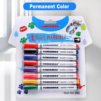 Маркери за тъкани, перманентни магически маркери за боядисване, писалка за тъкани, 12 цвята, арт маркери за дрехи, платно, тениска, маркери за боядисване, химикалки