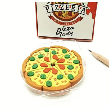 New Style Creative Modeling Simulation Eraser Pizza Student Studying Stationery Supplies