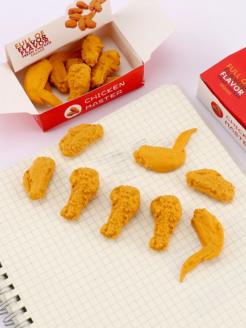 8 gab. Mugu dzēšgumija Kawaii kancelejas preces Gomas De Borrar Fournitures Scolaires biroja piederumi Skolas dzēšgumijas bērniem gumija