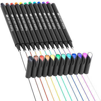 12/24 бр. Цветни фини химикалки Fineliner Pen за водене на бележки Календар Дневен ред Bullet Journaling Art Journal Project