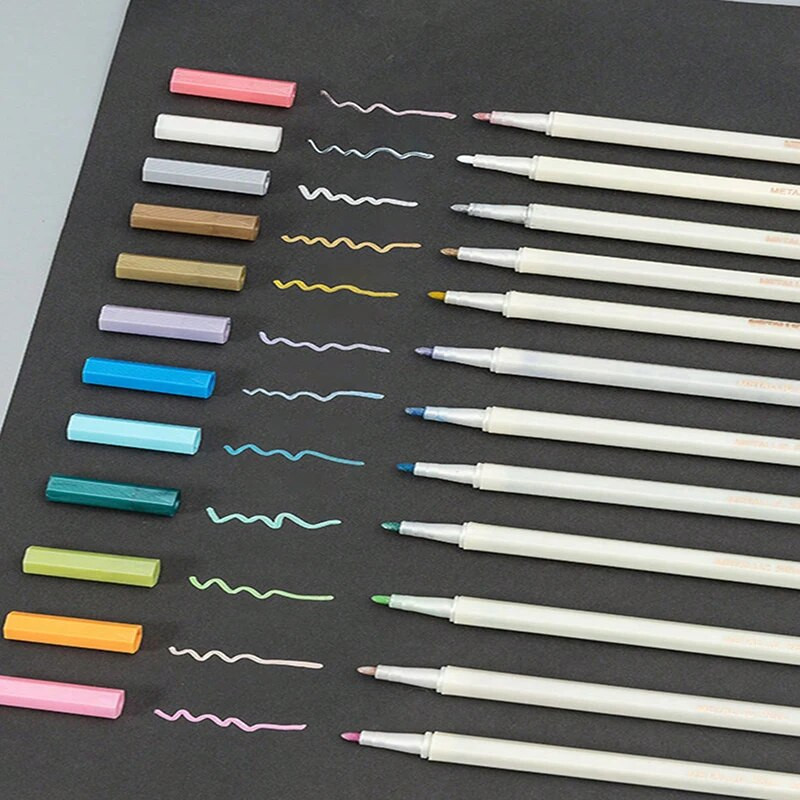 Bview Art 6/12pcs Extra Fine Tip Point Ακρυλικοί μαρκαδόροι για καμβά, κεραμικές επιφάνειες, DIY Crafts Making Art Supplies