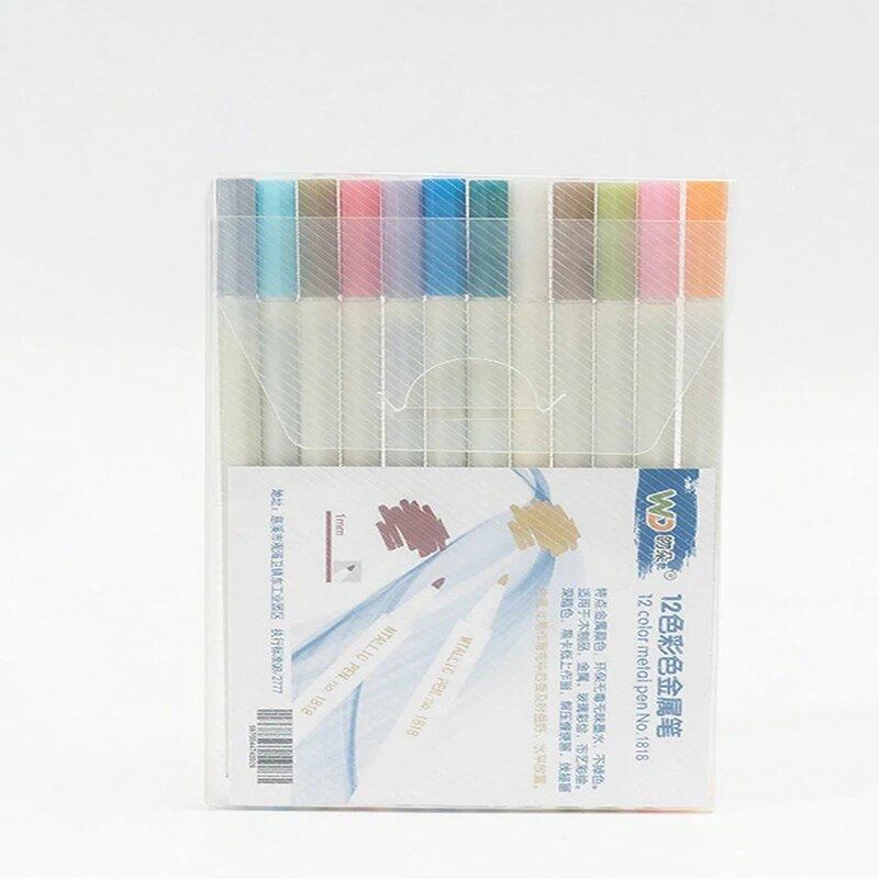 Bview Art 6/12pcs Extra Fine Tip Point Ακρυλικοί μαρκαδόροι για καμβά, κεραμικές επιφάνειες, DIY Crafts Making Art Supplies