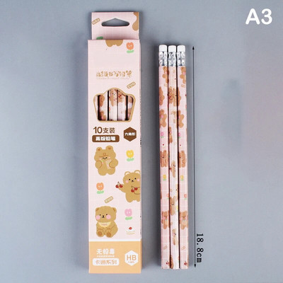 10 gab grafīta zīmuļu komplekts korejiešu Kawaii kancelejas zīmuļi bērniem skolas rakstīšanas zīmēšanas mākslas piederumi