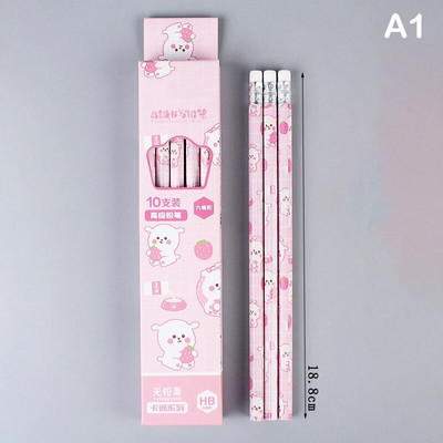 10 gab grafīta zīmuļu komplekts korejiešu Kawaii kancelejas zīmuļi bērniem skolas rakstīšanas zīmēšanas mākslas piederumi