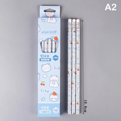 10 gab grafīta zīmuļu komplekts korejiešu Kawaii kancelejas zīmuļi bērniem skolas rakstīšanas zīmēšanas mākslas piederumi