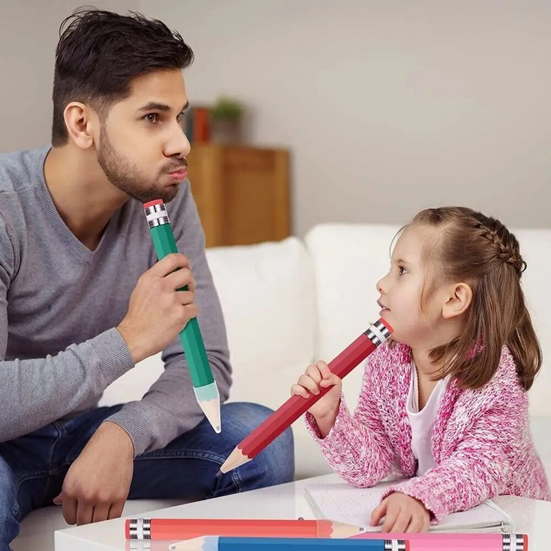 Milzīgs koka zīmulis ar dzēšgumiju, liels rakstāmpiederums Jaunums Bērnu rotaļlieta, rekvizītu gleznotājs Mākslinieks Students, liels zīmulis 35cm