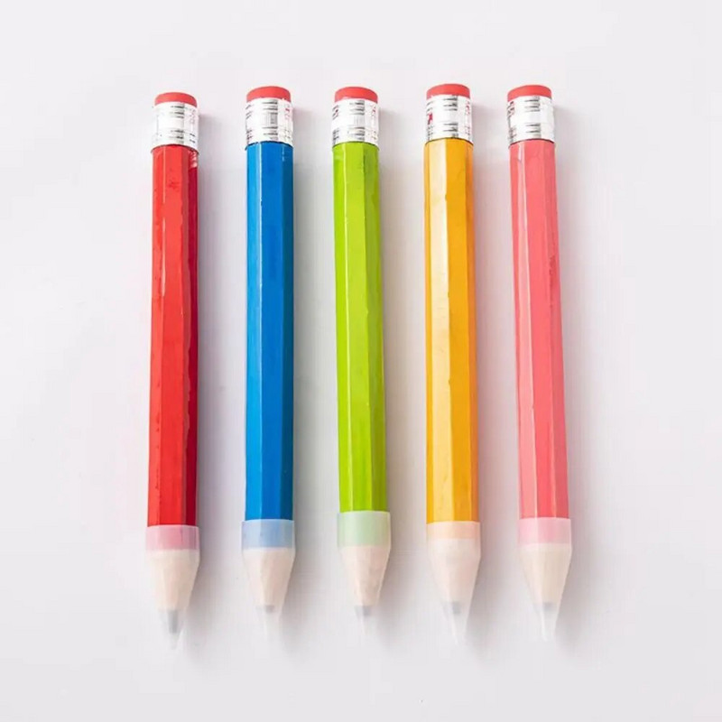 Milzīgs koka zīmulis ar dzēšgumiju, liels rakstāmpiederums Jaunums Bērnu rotaļlieta, rekvizītu gleznotājs Mākslinieks Students, liels zīmulis 35cm