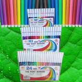 12-24 Krāsu pildspalvu mākslas marķieru zīmēšanas komplekts Krāsas bērniem Akvareļu pildspalva Drošs Netoksisks grafiti veselības skolas kancelejas piederumi