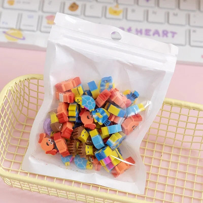 50 τμχ/τσάντα Kawaii Fruit Animals Erasers Mini Cute Rubber Pencil Eraser for School Kids Δώρα Κορεατικά επιστολόχαρτα Είδη γραφείου