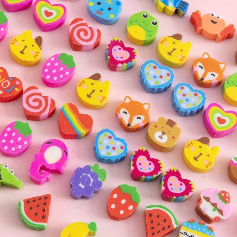 50 vnt./maišelis Kawaii Fruit Animals Trintukai Mini mielas guminis pieštukų trintukas mokyklinukams Dovanos Korėjos raštinės reikmenys Biuro reikmenys