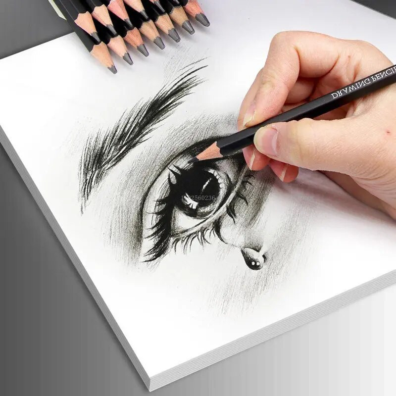 14 gab./komplekts Profesionāls zīmēšanas skicēšanas zīmuļu komplekts, mākslas zīmuļi Grafīta ēnojumu zīmuļi skiču iesācējiem un profesionāliem māksliniekiem