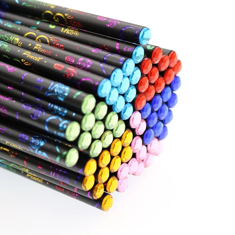 6 Τεμάχια / Σετ, Έγχρωμη Εκτύπωση HB Διαμάντι HB Μολύβι Μαύρο Απομίμηση Ξύλου Μαθητικό Μολύβι Σχολικό Σχέδιο Γράψιμο Παιδικό Βραβείο