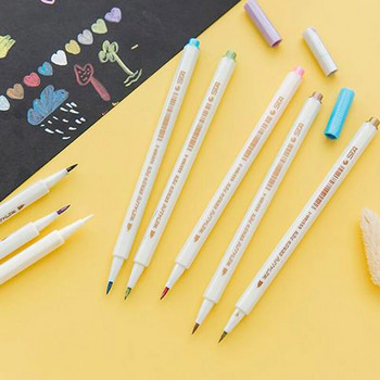 1 бр. STA писалка с четка с анимационни пъстри многоцветни маркери с игла