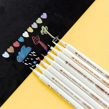1 бр. STA писалка с четка с анимационни пъстри многоцветни маркери с игла