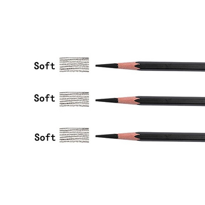 3 gab. Mīksts/vidējs/ciets, balts, brūns, ogles rakstīšanas un skicēšanas skolas piederumi 2H-14B, zīmēšanas zīmuļu komplekts māksla