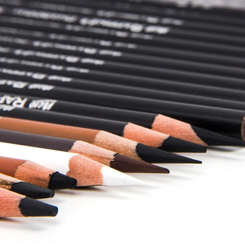 3 gab. Mīksts/vidējs/ciets, balts, brūns, ogles rakstīšanas un skicēšanas skolas piederumi 2H-14B, zīmēšanas zīmuļu komplekts māksla