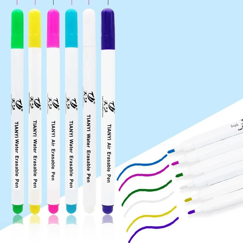 1/4 tk vees lahustuvad pliiatsid Ristpistes vees kustutatav pliiatskangast märgistuspliiats DIY kangamarker Õmblustööriistad Kangatarvikud