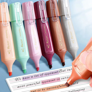 Метални микро мигащи хайлайтери Комплект маркери с 3 фантастични цвята, маркер с върха на длето в пастелни цветове
