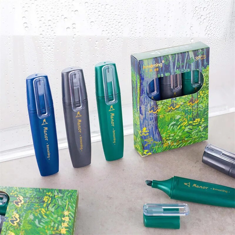 Metāliski mirgojošie marķieri, 3 fantāzijas krāsu marķieru komplekts, pasteļkrāsu marķiera pildspalva ar kaltu galu