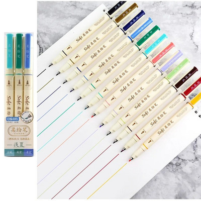 3 бр. Four Season Color Soft Brush Set Pen Set for Drawing Caligraphy Lettering Paint Fine Tip Liner School Art Design A6335