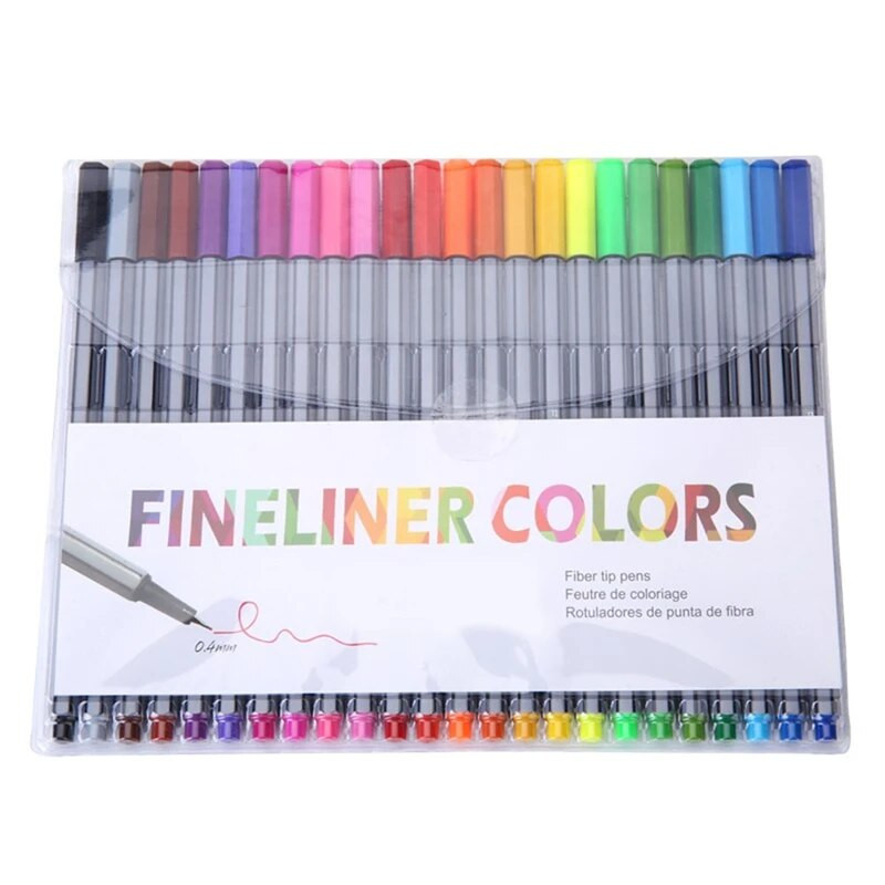 Profesionāls Finliner 0,4 Mm 24 Finliner Pildspalvas Krāsu Fineliner Komplekts Marķieri Kvalitatīvi krāsaini mākslas marķieri Pildspalva Art Painting Fine