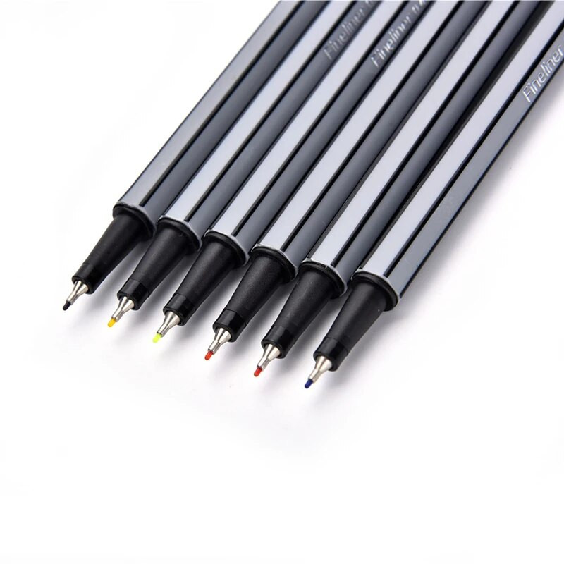 Profesionāls Finliner 0,4 Mm 24 Finliner Pildspalvas Krāsu Fineliner Komplekts Marķieri Kvalitatīvi krāsaini mākslas marķieri Pildspalva Art Painting Fine