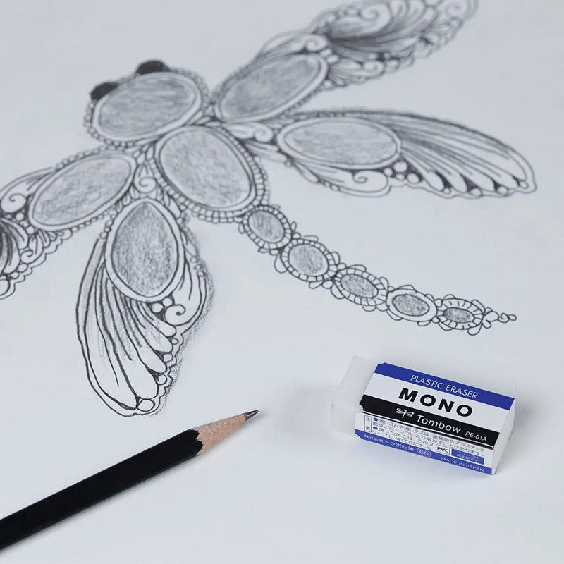 2 τμχ Tombow MONO Πλαστική Γόμα Χωρίς σκόνη XS PE-01A Καουτσούκ Αφαιρεί καθαρά τα σημάδια χωρίς να καταστρέφει χαρτί Εξαιρετικό για το σχολείο ή την τέχνη