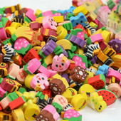 100 τμχ/σετ Kawaii Eraser Creative Cartoon Mini Pencil Rubber Animal Fruit Χριστουγεννιάτικες γόμες για παιδιά Σχολικά είδη γραφικής ύλης