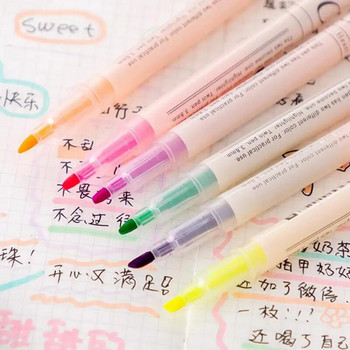 Маркираща писалка 6 бр. Набор от маркери с различни цветове Цветни химикалки за водене на бележки Флуоресцентни химикалки за деца