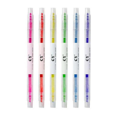 Маркираща писалка 6 бр. Набор от маркери с различни цветове Цветни химикалки за водене на бележки Флуоресцентни химикалки за деца