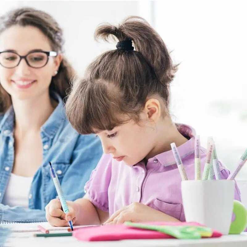 Marķiera pildspalva 6 gab. Dažādas krāsas Marķieru komplekts Krāsainas pildspalvas fluorescējošās pildspalvas bērniem piezīmēm