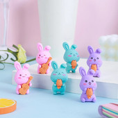 3 daļiņu multfilma Cute Rabbit Gumijas Dzēšgumija Jaunums Kancelejas preces