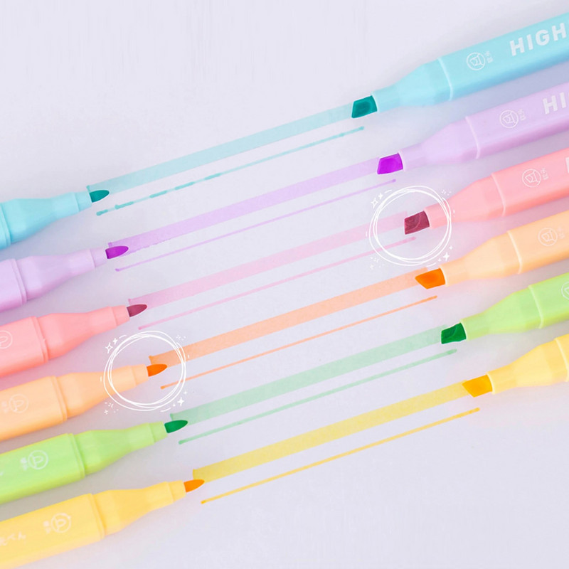 1 kaste 6 gab.Jauktas krāsas fluorescējošas marķiera pildspalvas