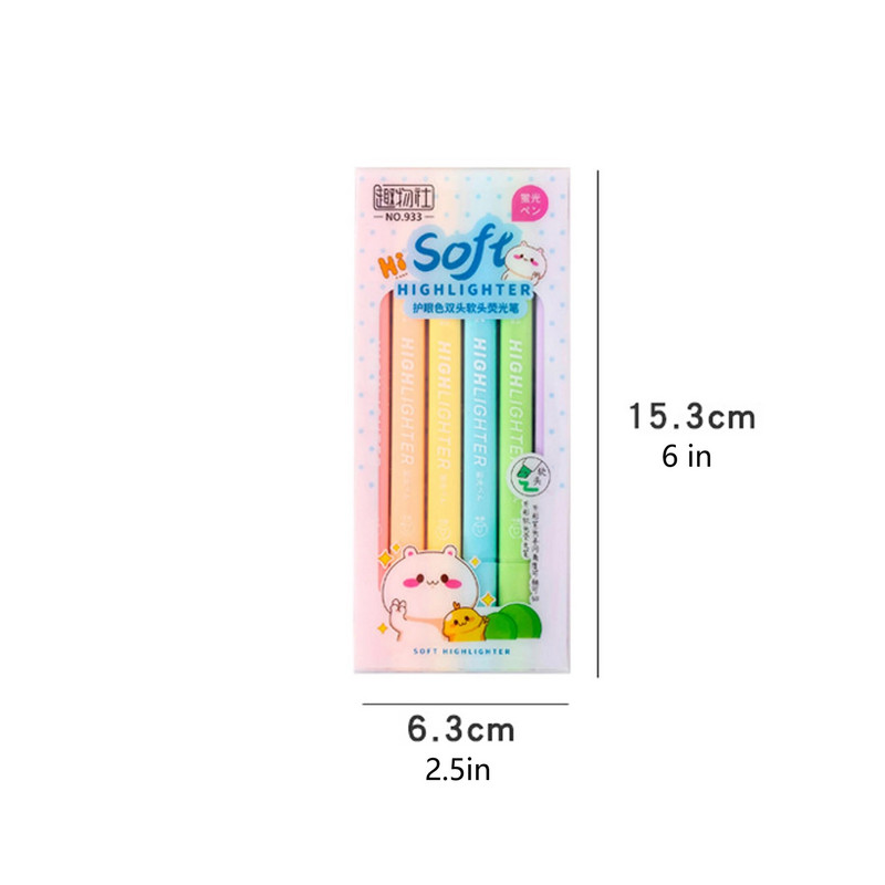 1 kaste 6 gab.Jauktas krāsas fluorescējošas marķiera pildspalvas