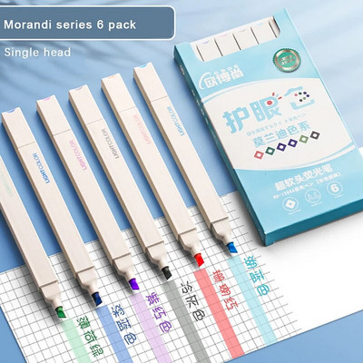 6 TK Highlighter Hele värvi Kawaii Markerid DIY Album Diary Toped Ended Highlighter Õpilaste Kirjatarbed Kooli kontoritarbed