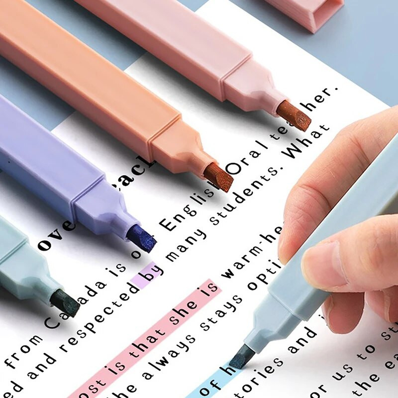 6 TK Highlighter Hele värvi Kawaii Markerid DIY Album Diary Toped Ended Highlighter Õpilaste Kirjatarbed Kooli kontoritarbed