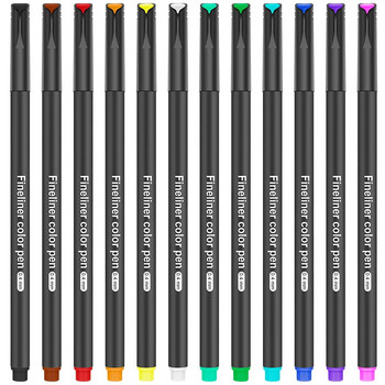 Journal Colored Fine Point Pens 12/24pcs Fineliner Pen for Note Takeing Calendar Agenda Bullet Journaling Art Project
