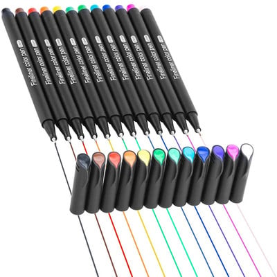 Journal Colored Fine Point Pens 12/24pcs Fineliner Pen for Note Takeing Calendar Agenda Bullet Journaling Art Project